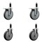 Service Caster 6'' Thermoplastic Rubber Swivel 1-1/8'' Expanding Stem Caster Set 2 Total Lock Brakes, 4PK SCC-EXTTL20S614-TPRB-2-S-2-118 - alternate 1